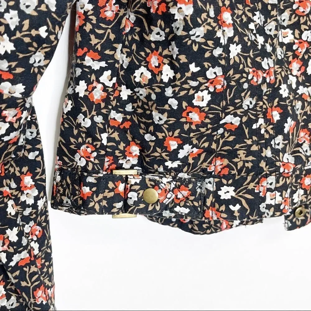 Anthropologie Hei Hei Tinsley Floral Crop Moto Jacket Size 4